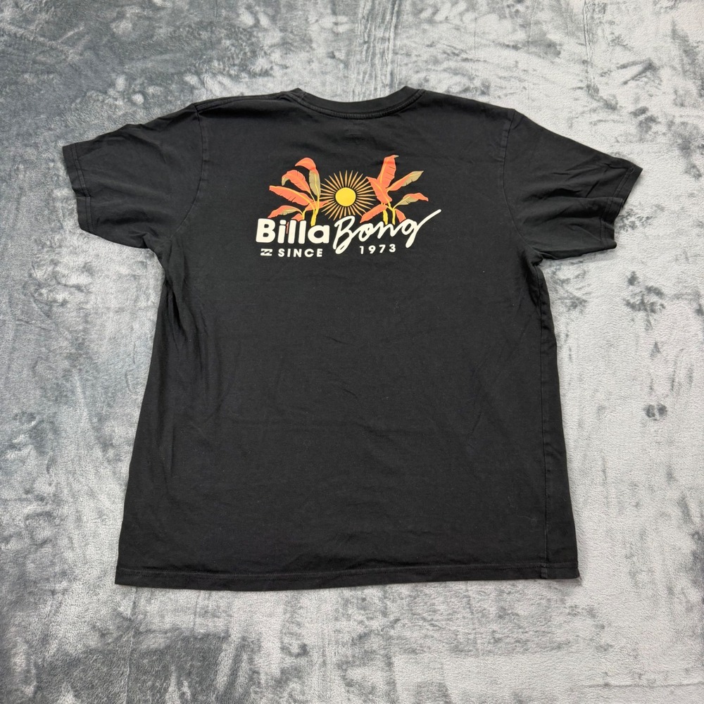 Billabong  Mens Large Premium Surf Graphic T-Shirt Black Palm Sun Logo - Picture 2 of 6